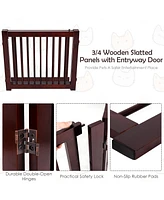 Slickblue 24 Inch Configurable Folding 3 Panel Wood Dog Fence