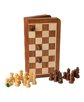 We Games Travel Magnetic Wood Folding Chess Set