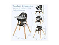 6 1 Convertible Highchair with Safety Harness and Removable Tray