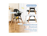 Slickblue Kids 6 1 Convertible Highchair with Safety Harness and Removable Tray