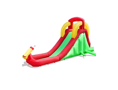 Slickblue Inflatable Water Slide Bounce House with Climbing Wall and Jumper without Blower