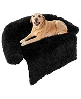 Slickblue Plush Calming Dog Couch Bed with Anti-Slip Bottom