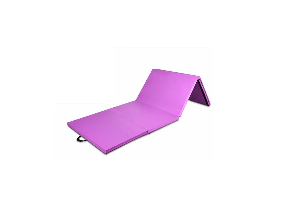 Slickblue 8 x 4 Feet Folding Gymnastics Tumbling Mat-Purple