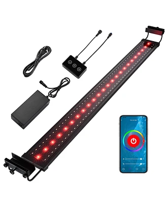 AquaBasik Yescom Led Aquarium Light 22 inch to 30 App Wifi Control Fish Tank Full Spectrum with Extendable Brackets Timer For Freshwater Pl