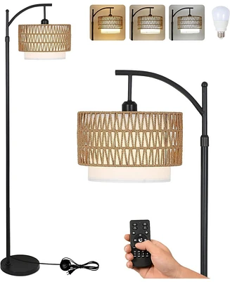 Simplie Fun Arc Floor Lamp For Living Room With 3 Color Temperatures