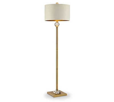 Simplie Fun 63.25-Inch Perspicio Solid Crystal Orb Gold Column Floor Lamp