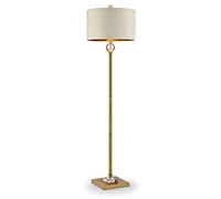 Streamdale Furniture 63.25-Inch Perspicio Solid Crystal Orb Gold Column Floor Lamp