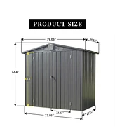 Metal Garden Shed for Outdoor Storage, 6.5'X 4.2', with Lockable Door