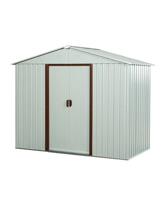 Streamdale Furniture 8FT X 4FT Outdoor Metal Storage Shed White Yx48