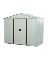 Streamdale Furniture 8FT X 4FT Outdoor Metal Storage Shed White Yx48