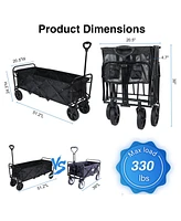 Streamdale Furniture Folding Hand Cart with Canopy, 8" Wheels & Adjustable Handles