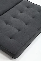 Convertible Sofa Bed Set in Gray & Beige Linen Fabric