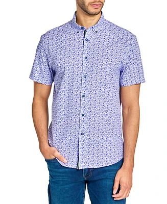 Society of Threads Men's Regular Fit Non-Iron Performance Stretch Floral Print Button-Down Shirt