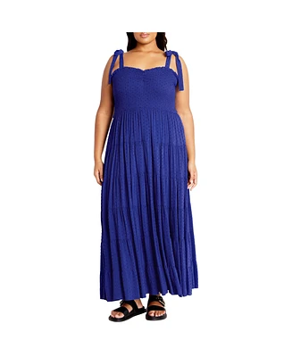 City Chic Plus Spot Sara Maxi Dress