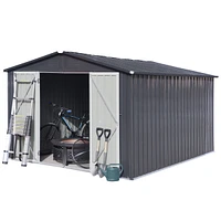 Streamdale Furniture Metal Garden Sheds 10FTx8FT Outdoor Storage Sheds Darkgrey