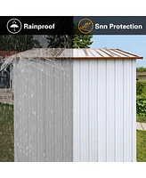 Streamdale Furniture Metal Garden Sheds 6FTx8FT Outdoor Storage Sheds White+Yellow