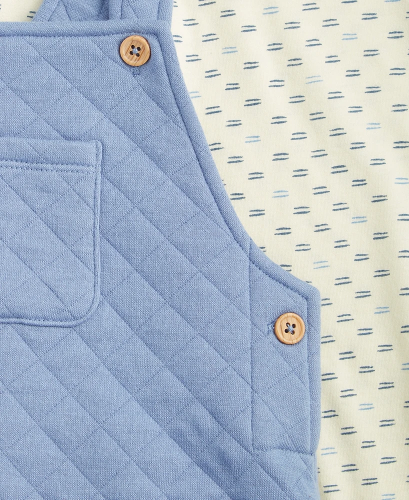 First Impression Baby Boys Bodysuit & Quilted Overalls Set, Created for Macy's