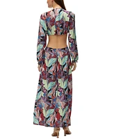 Vero Moda Women's Gaja Palma Printed Cutout Maxi Dress