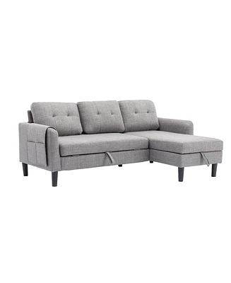 Simplie Fun Sectional Sofa Reversible Sectional Sleeper Sectional Sofa With Storage Chaise