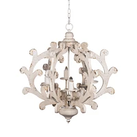 Adjustable Light Wood Chandelier - Bulb Not Included
