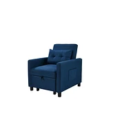 Simplie Fun Convertible Navy Sleeper Chair Set