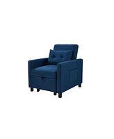 Simplie Fun Convertible Navy Sleeper Chair Set