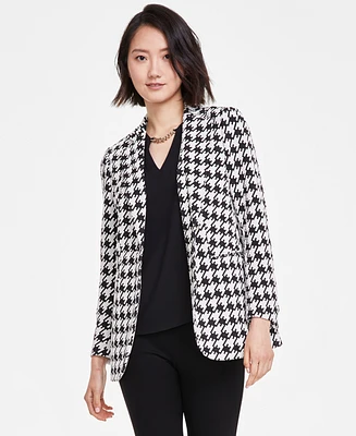 Anne Klein Women's Houndstooth Notched Collar Blazer