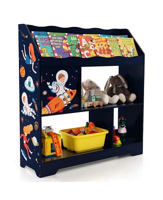 Costway Toy Storage Organizer Display Stand 3-In-1 Kids Shelf with Book