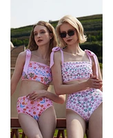 Jessie Zhao New York Women's Pink Blossom Reversible Two-Piece Swimsuit