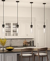 Hudson & Canal Lance 3.5" Glass Shade Wide Pendant