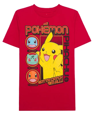Pokemon Big Boys Short Sleeve Pikachu Graphic T-shirt