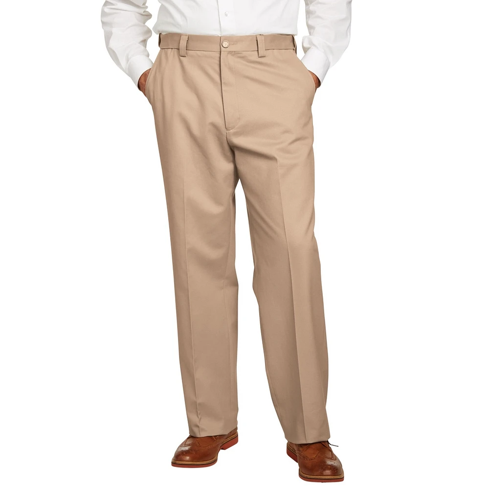 KingSize Big & Tall Relaxed Fit Wrinkle-Free Expandable Waist Plain Front Pants