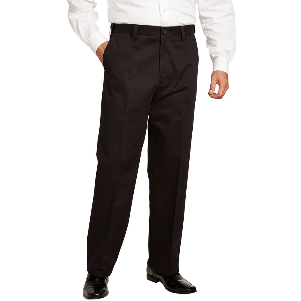 KingSize Men's Big & Tall Relaxed Fit Wrinkle-Free Expandable Waist Plain Front Pants