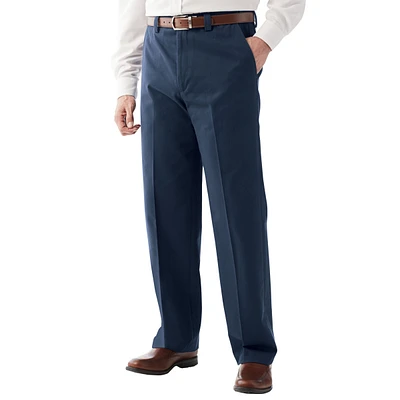 KingSize Big & Tall Relaxed Fit Wrinkle-Free Expandable Waist Plain Front Pants
