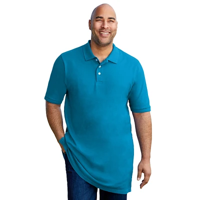 KingSize Big & Tall Longer-Length Shrink-Less Pique Polo Shirt