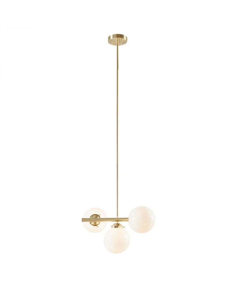 Simplie Fun Aurelia 3-Light Chandelier With Frosted Glass Globe Bulbs