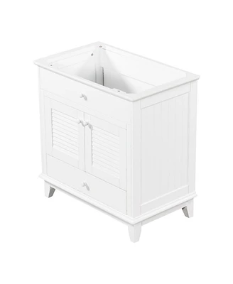 Simplie Fun 30" Bathroom Vanity Base Without Sink, Bathroom Cabinet With Two Doors And One Drawer