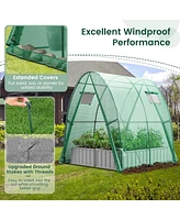 Costway Portable Greenhouse with 2 Zippered Doors 2 Roll-up Screen Windows