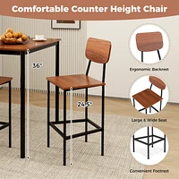 5-Piece Industrial Dining Table Set with Counter Height Table & 4 Bar Stools
