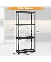 Costway 4 Pcs 4-Tier Metal Shelving Unit Heavy Duty Wire Storage Rack with Anti-slip Foot Pads