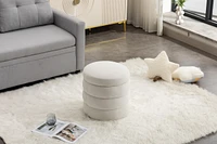 Soft Velvet Round Ottoman Footrest Stool