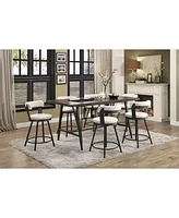 Streamdale Furniture Metal Base 24" Counter Height Chairs Set - White Seat, Swivel Dining Furniture