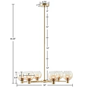 Streamdale Furniture Blaire 6-Light Ombre Glass Globe Chandelier