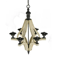 Adjustable Light Wood Chandelier - Bulb Not Included