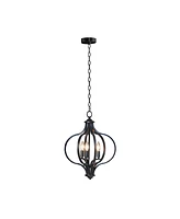 Streamdale Furniture Nava 3-Light Metal Chandelier With Adjustable Cha