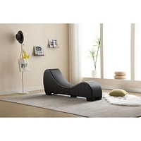 Streamdale Furniture Modern Faux Leather Yoga Chaise Lounge Sofa