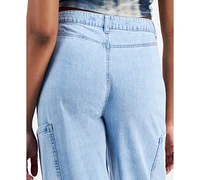 Tinseltown Juniors' Baggy Wide-Leg Cargo Jeans