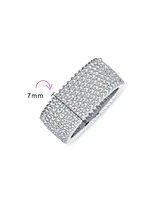 Bling Jewelry Pave Cubic Zirconia 5 Row Wide Cz Eternity Band Ring For Women .925 Sterling Silver