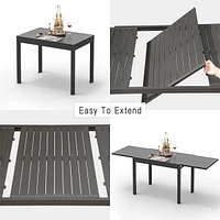 Expandable Metal Patio Table for 6-8 People