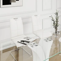 Streamdale Furniture Elegant Dining Set with Glass Top and Lacquered Legs (SKUW210127280)